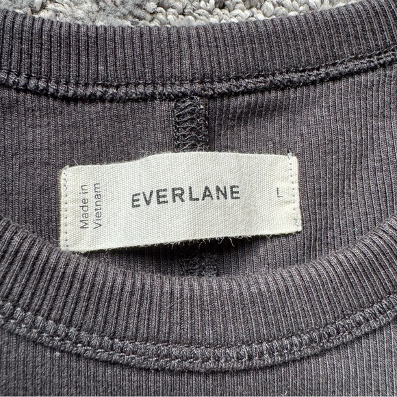 Everlane The Ribbed Mini Dress Black Size Large Casual Monochrome Neutral - Picture 2 of 9